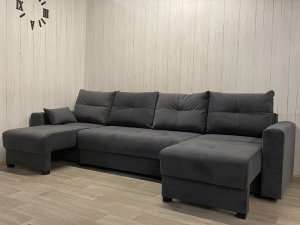 Диван Комфорт-6 (2+1К+1К) НПБ, велюр Monaco 7 grafit в Соликамске - solikamsk.magazin-mebel74.ru | фото