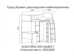 Кровать двухъярусная комбинированная в Соликамске - solikamsk.magazin-mebel74.ru | фото