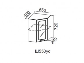 Ш550ус/720 Шкаф навесной 550/720 (угловой со стеклом) в Соликамске - solikamsk.magazin-mebel74.ru | фото